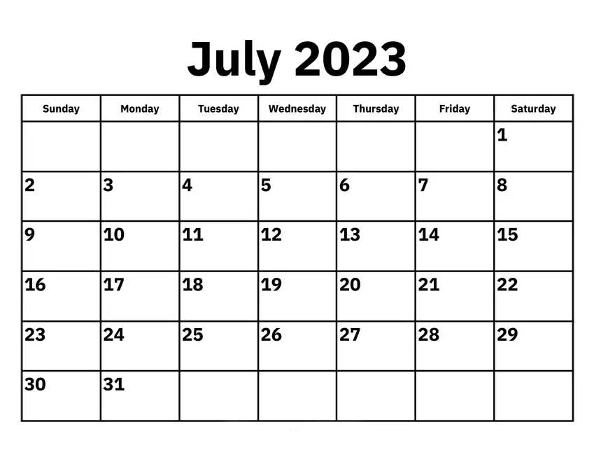 July Printable Calendar 2023 Download: Stay Organized and Embrace Summer