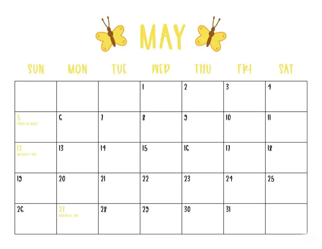 Floral May 2024 Printable Calendar