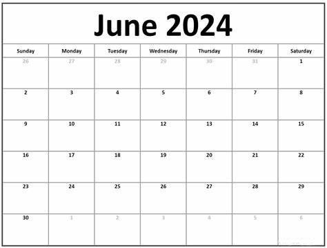 June Printable Calendar  2024