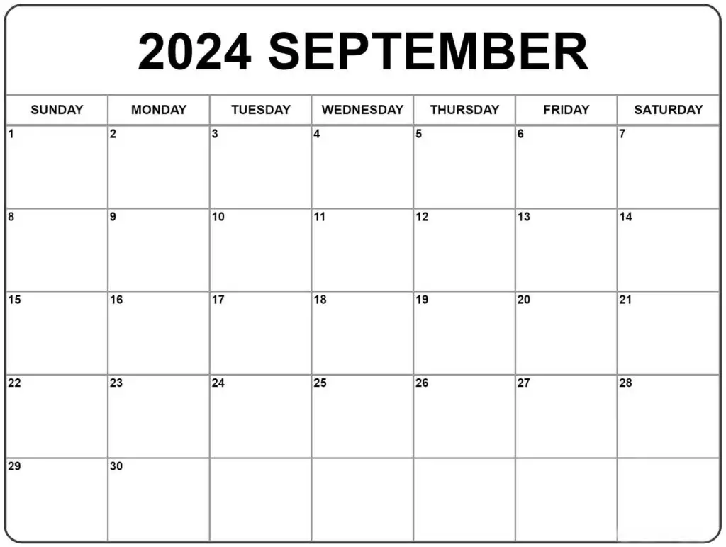 September  2024 Printable Calendar